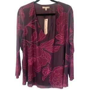 NWT Les Serein Floral Blouse